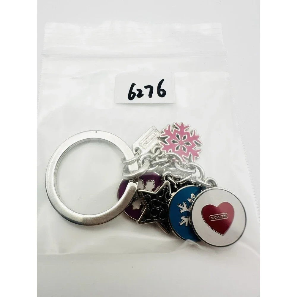 Coach Snowflakes Multi Mix Key Fob Keychain Key Ring Charm